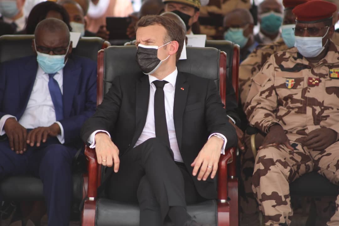 French President Emmanuel Macron attended the state funeral for Chad's late president. Photo: Stringer/Anadolu Agency via Getty Images