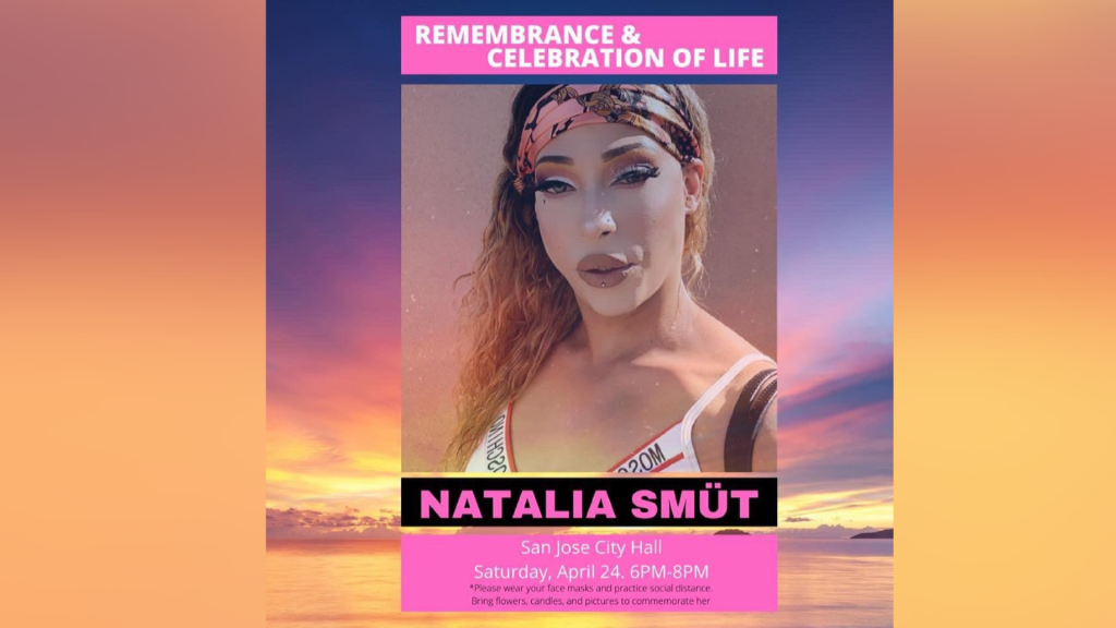 Flyer for vigil for Natalia Smut (Cindy