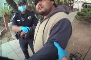 ​A still from police body camera footage of police detaining Mario Gonzalez​ shortly before his death.