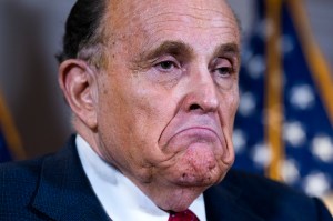 Rudolph Giuliani, attorney for President Donald Trump, conducts a news conference at the Republican National Committee on lawsuits regarding the outcome of the 2020 presidential election on Thursday, November 19, 2020.