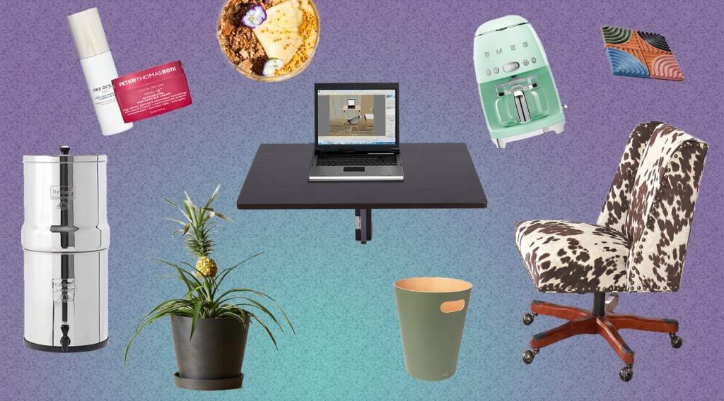 collage of home office products