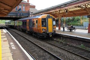 A West Midlands Railway train arrives at Tyseley station, Birmingham, UK. Photo:  G.P.Essex / Alamy Stock Photo