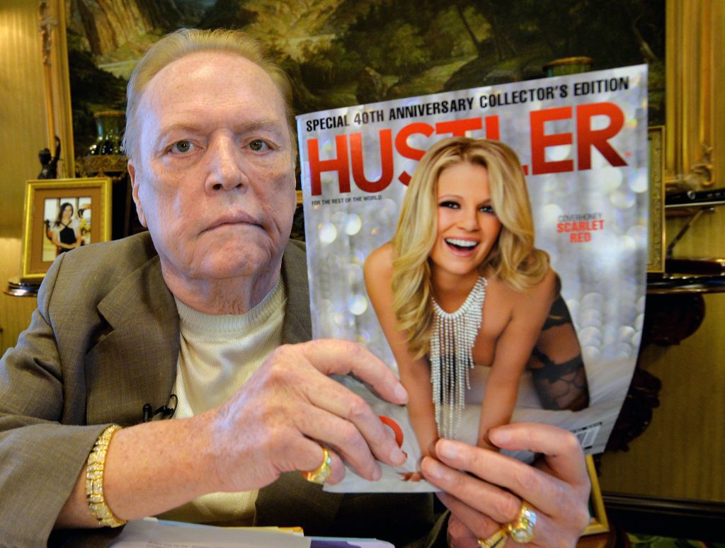 Porn mogul Larry Flynt talks about the 40th anniversary of 'Hustler' magazine at his offices in Beverly Hills,California on August 26, 2014.