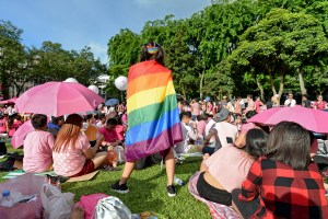 Rainbow flag; Singapore gay rights rally