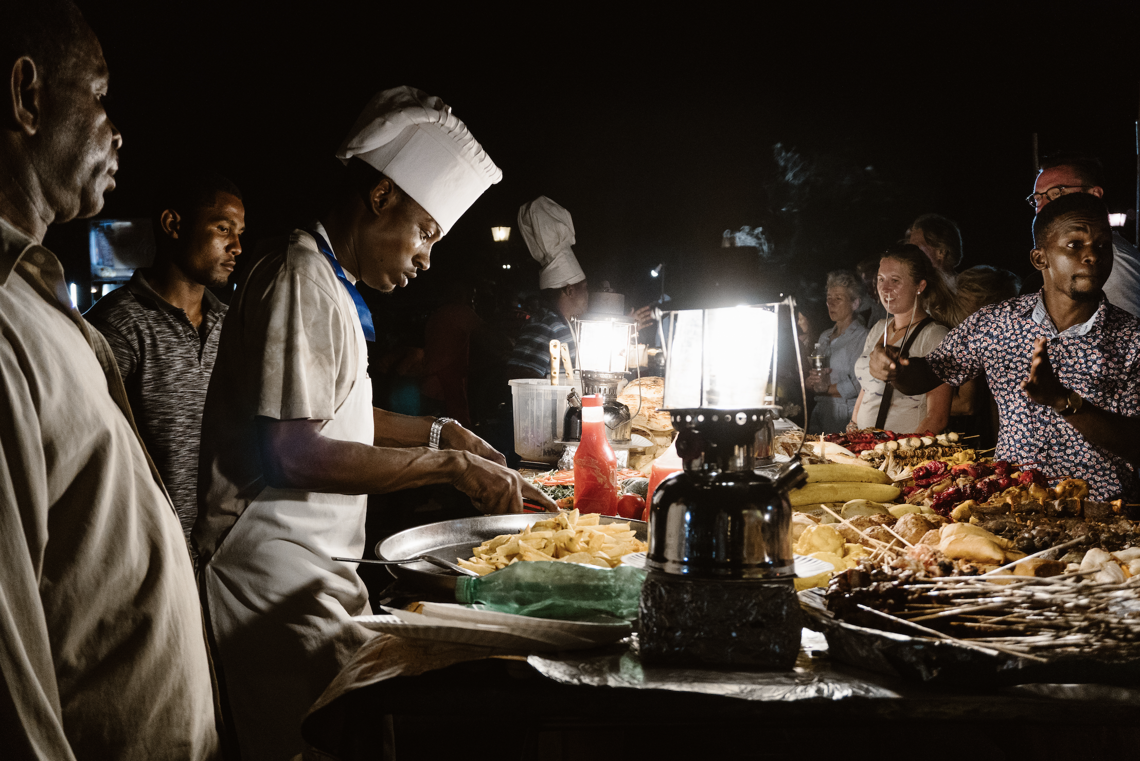 Chefs at Forodhani Gardens, a popular outdoor food market in Stone Town, have continued serving eager customers.