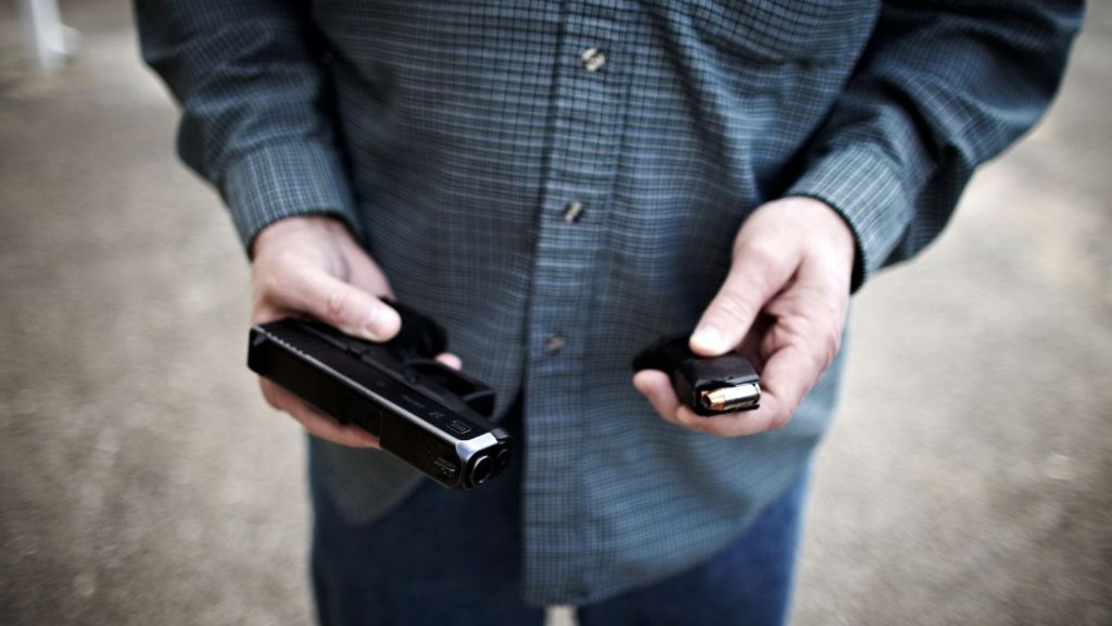 Ohio teachers following NRA shooting training session following persistent violence in US schools on February 23, 2013.