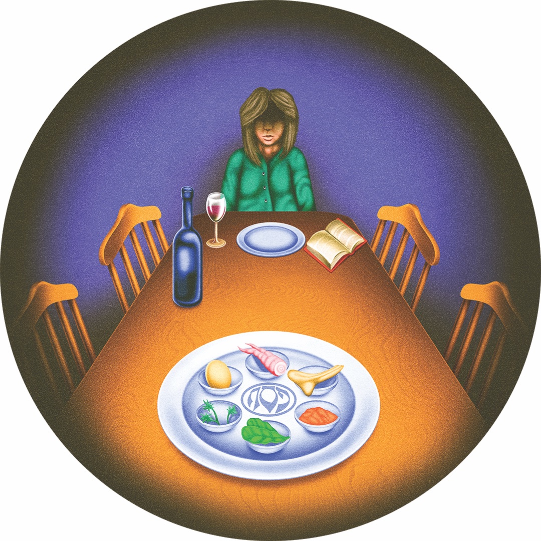 a woman at a table alone