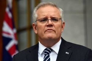 Prime Minister Scott Morrison during a press conference in the Prime Minister's Courtyard at Parliament House on June 04, 2021 in Canberra, Australia (Sam Mooy/Getty Images)