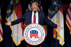 Former President Donald Trump speaks at the North Carolina Republican Convention in Greenville, N.C., on Saturday, June 5, 2021.