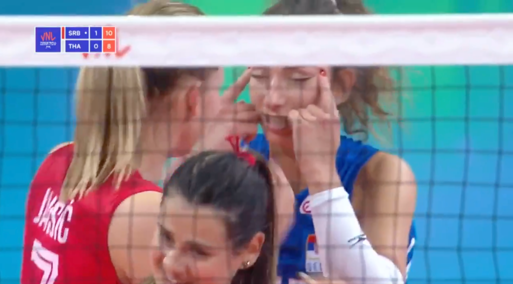 Serbia volleyball slanted eyes