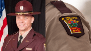 ​On the left, former Minnesota state trooper Albert Kuehne​. On the right, a member of the Minnesota State Patrol.