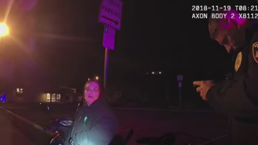 ​Police bodycam footage of police detaining Jennifer Gayman​.