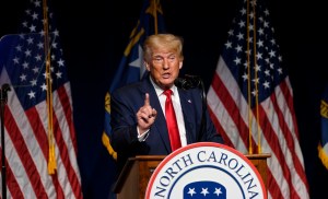 Former U.S. President Donald Trump addresses the NCGOP state convention on June 5, 2021 in Greenville, North Carolina.