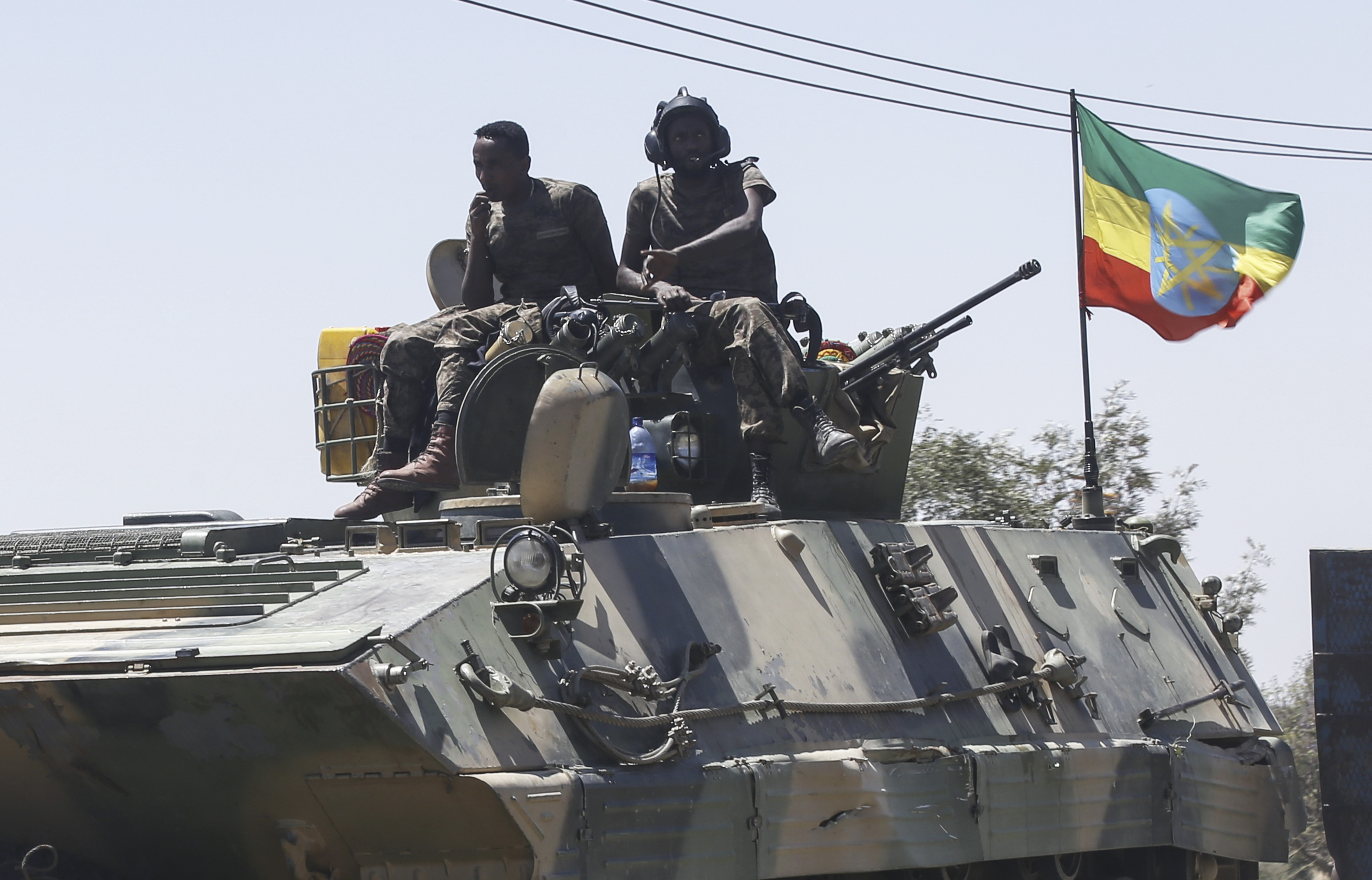 Units of Ethiopian army patrol the streets of Mekelle city of the Tigray region, in northern Ethiopia.