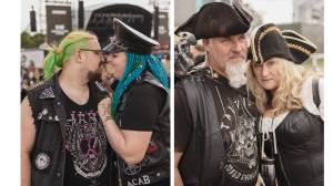 Goth couples at Download Festival, 2021