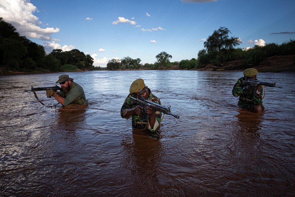 Rangers training in Samburu National Reserve.