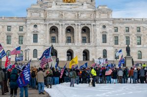 Donald Trump supporters gathered to protest against the certification of Joe Biden as the winner of the presidential election, State capitol, St. Paul, Minnesota.