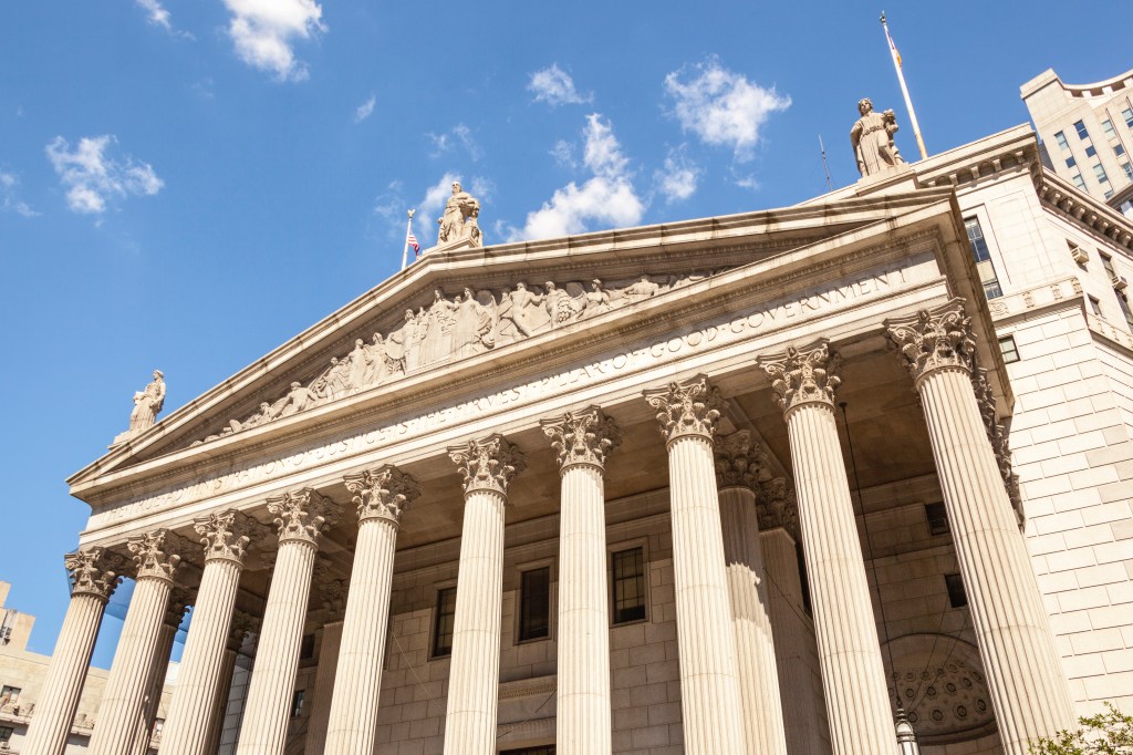 The New York City court building at 60 Centre Street in Manhattan