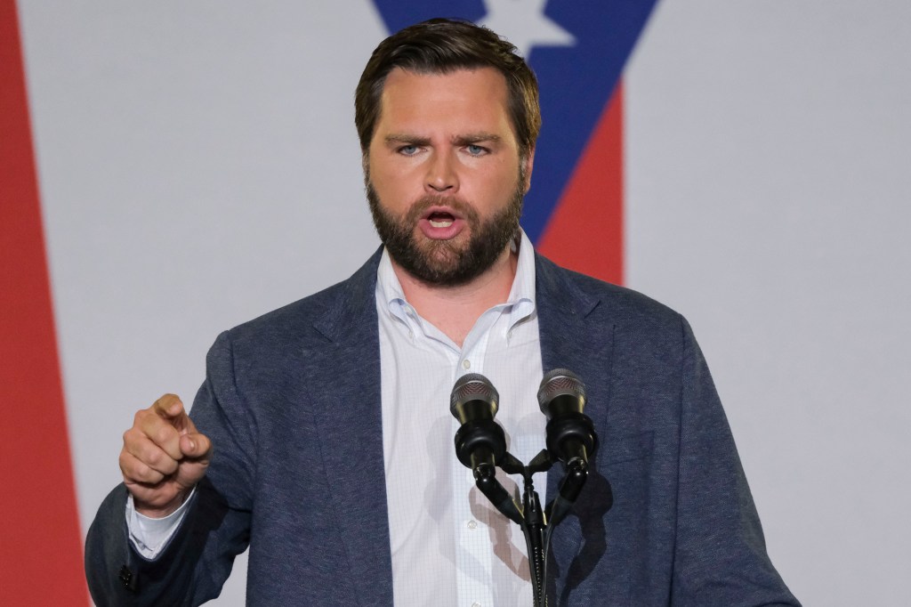 JD Vance, the venture capitalist and author of "Hillbilly Elegy", addresses a rally Thursday, July 1, 2021, in Middletown, Ohio, where he announced he is joining the crowded Republican race for the Ohio U.S. Senate seat being left by Rob Portman. (AP Phot