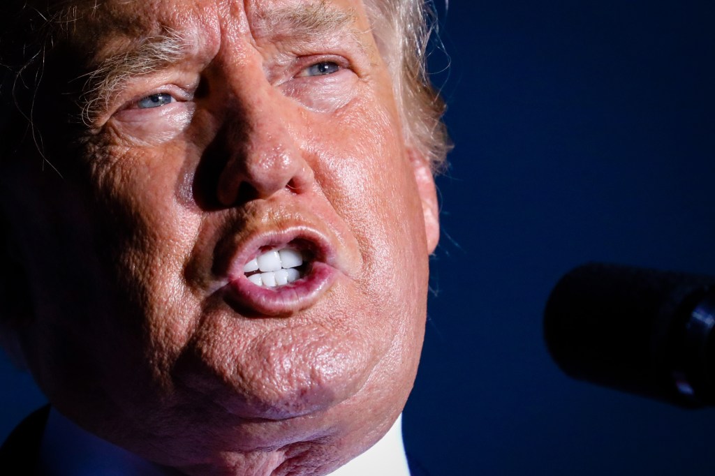 Former U.S. President Donald Trump speaks during a rally on July 3, 2021 in Sarasota, Florida.