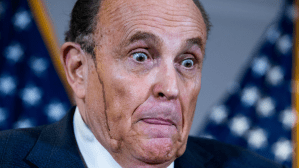 Rudolph Giuliani, attorney for President Donald Trump, conducts a news conference at the Republican National Committee, on lawsuits regarding the outcome of the 2020 presidential election on Thursday, November 19, 2020.