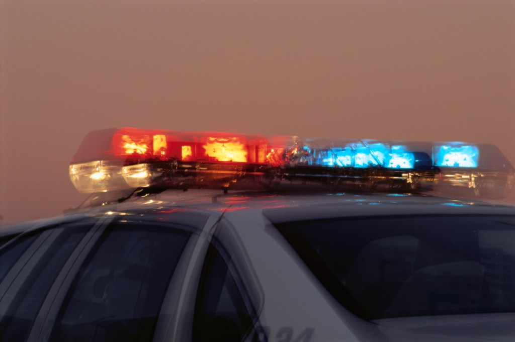 Sirens on top of a police cruiser.