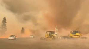 ​Still from U.S. Fire Service video of a  firenado near Mount Shasta in Northern California on June 29, 2021.