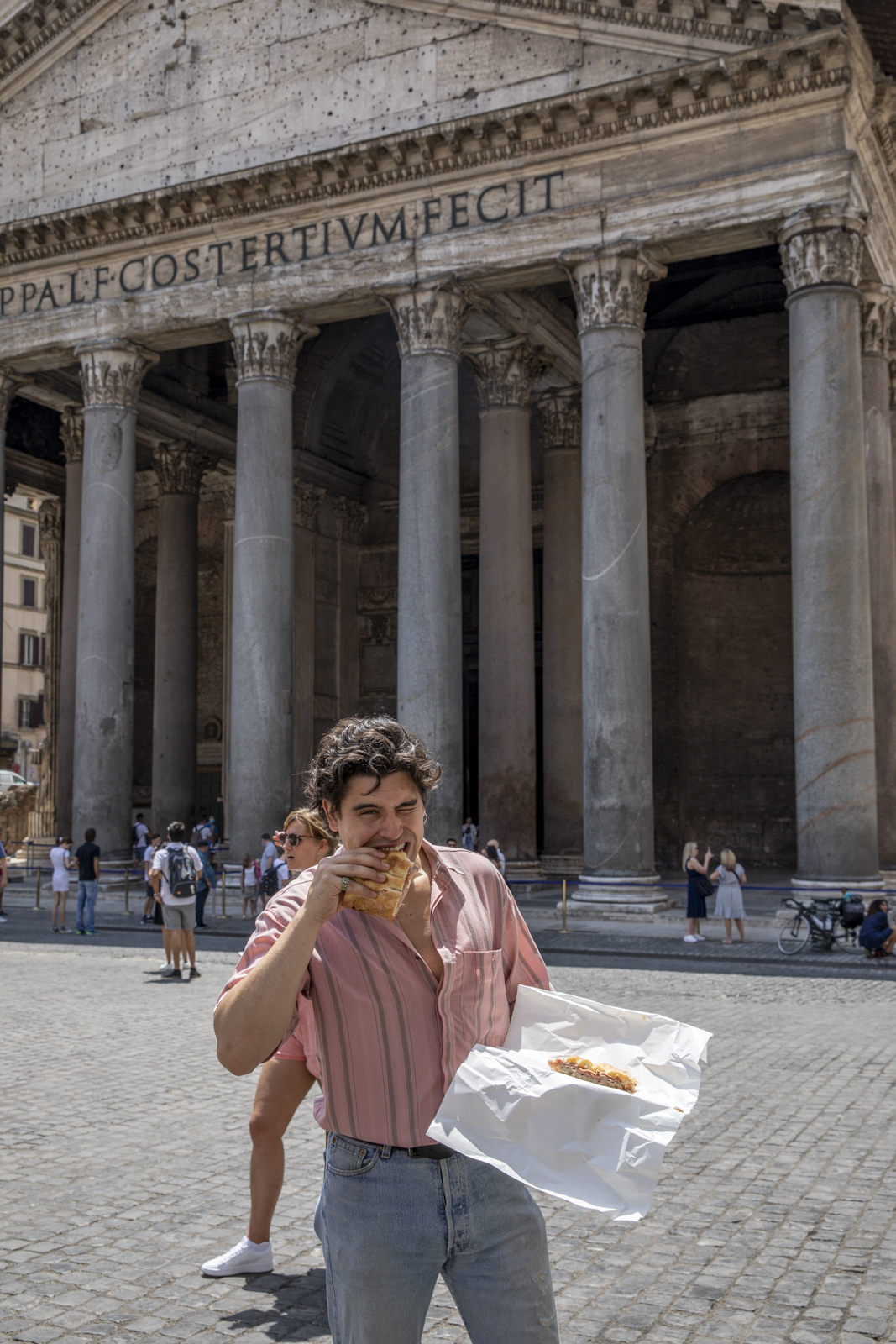 Antica Salumeria Pantheon Roma pizza e mortazza.JPG