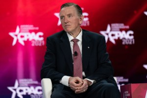 Representative Paul Gosar, a Republican from Arizona, listens during a panel discussion at the Conservative Political Action Conference (CPAC) in Orlando, Florida, U.S., on Saturday, Feb. 27, 2021.