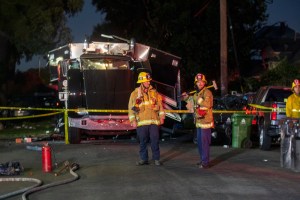 Police and bomb squad were called to a home following a tip midday near the intersection of East 27th Street and San Pedro Street on Wednesday, June 30, 2021 in Los Angeles, California.