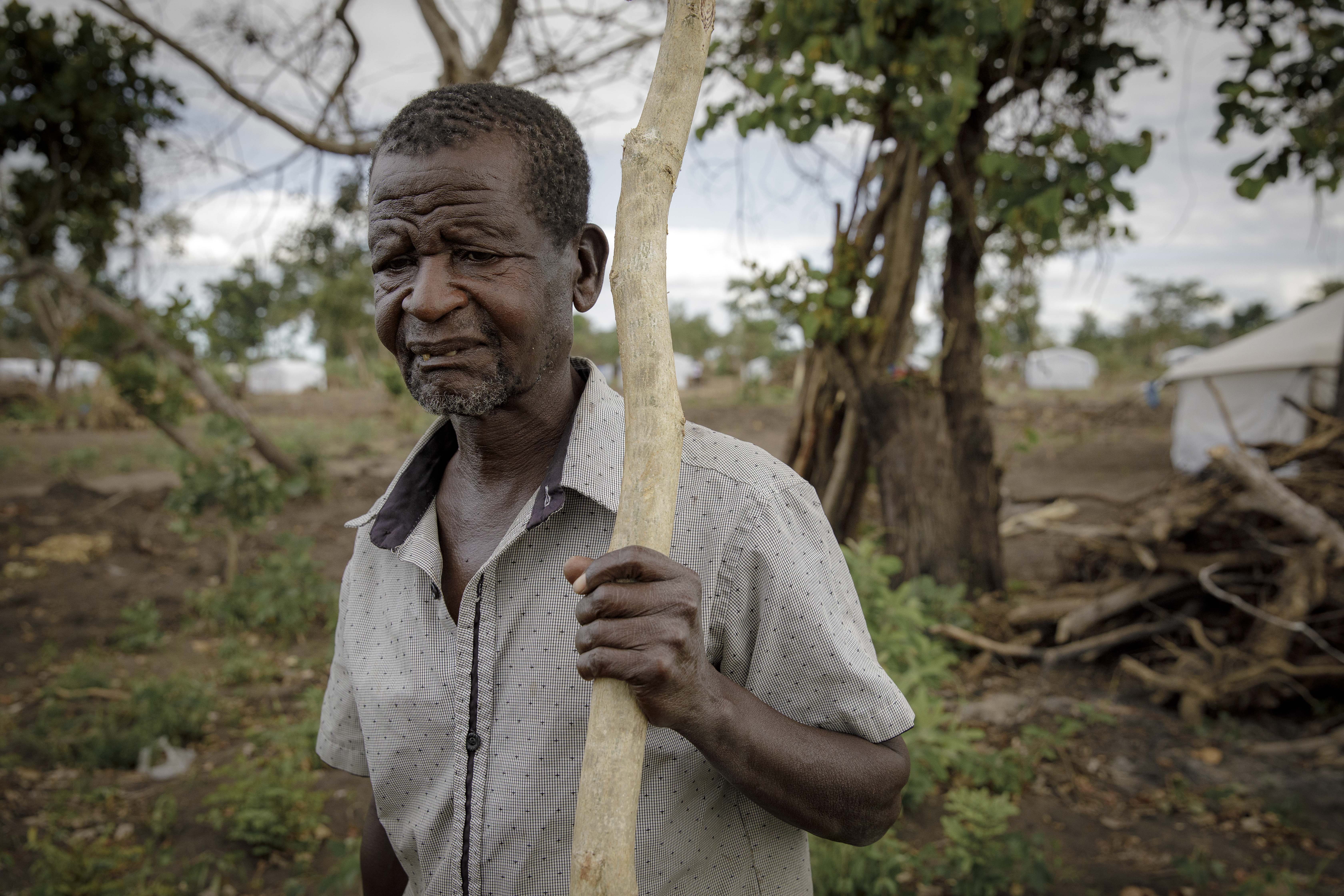 António Simango in in Guara-Guara resettlement camp, near Buzi town in Central Mozambique.