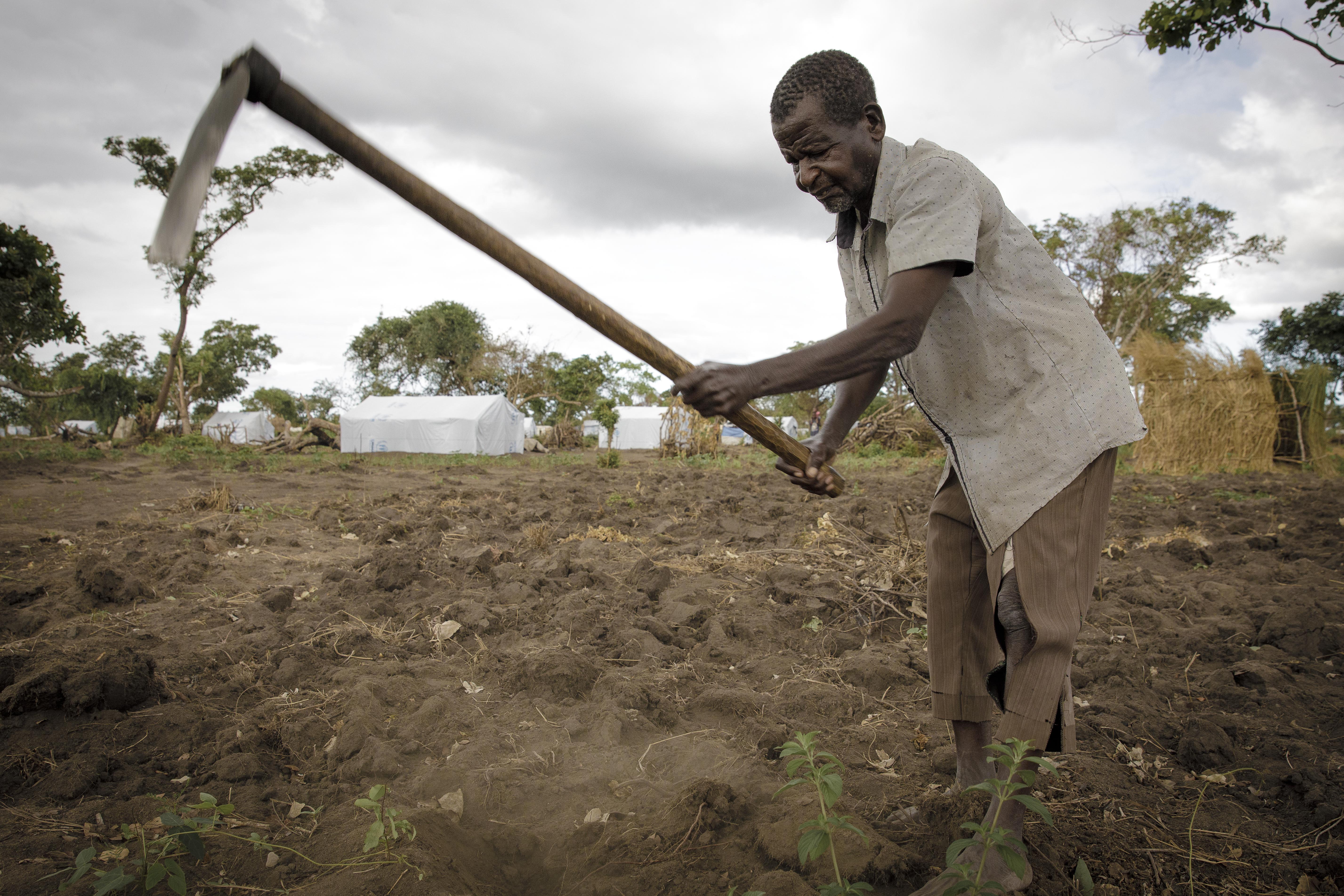 António Simango in in Guara-Guara resettlement camp, near Buzi town in Central Mozambique.