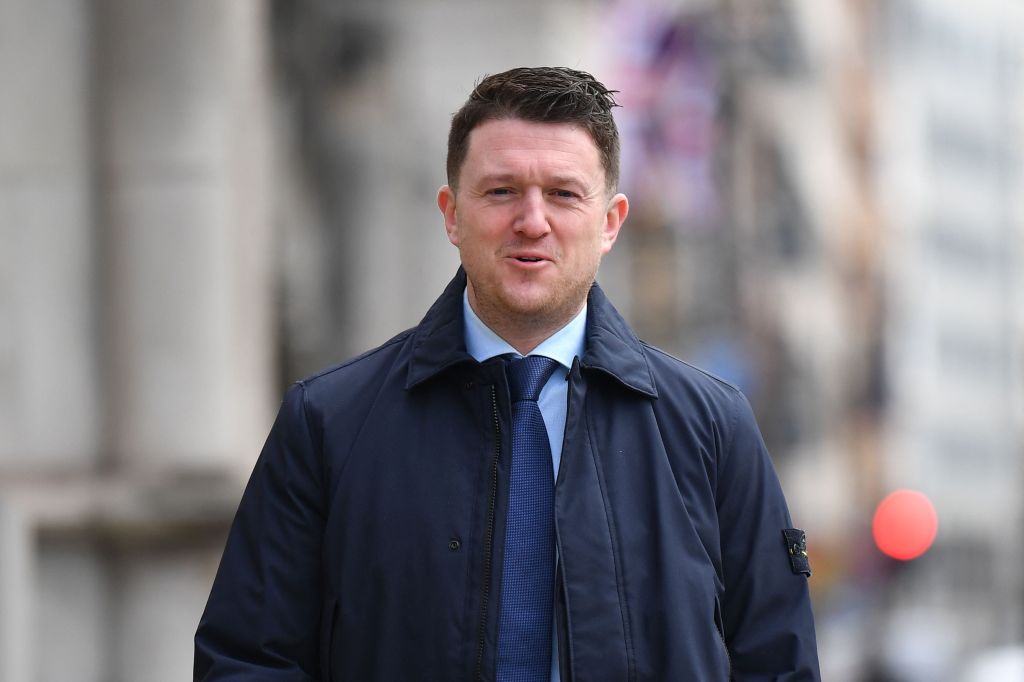 Stephen Yaxley-Lennon, AKA Tommy Robinson, arrives at the High Court in central London on the 22nd of March 22, 2021 for a preliminary hearing in a libel case against him brought by