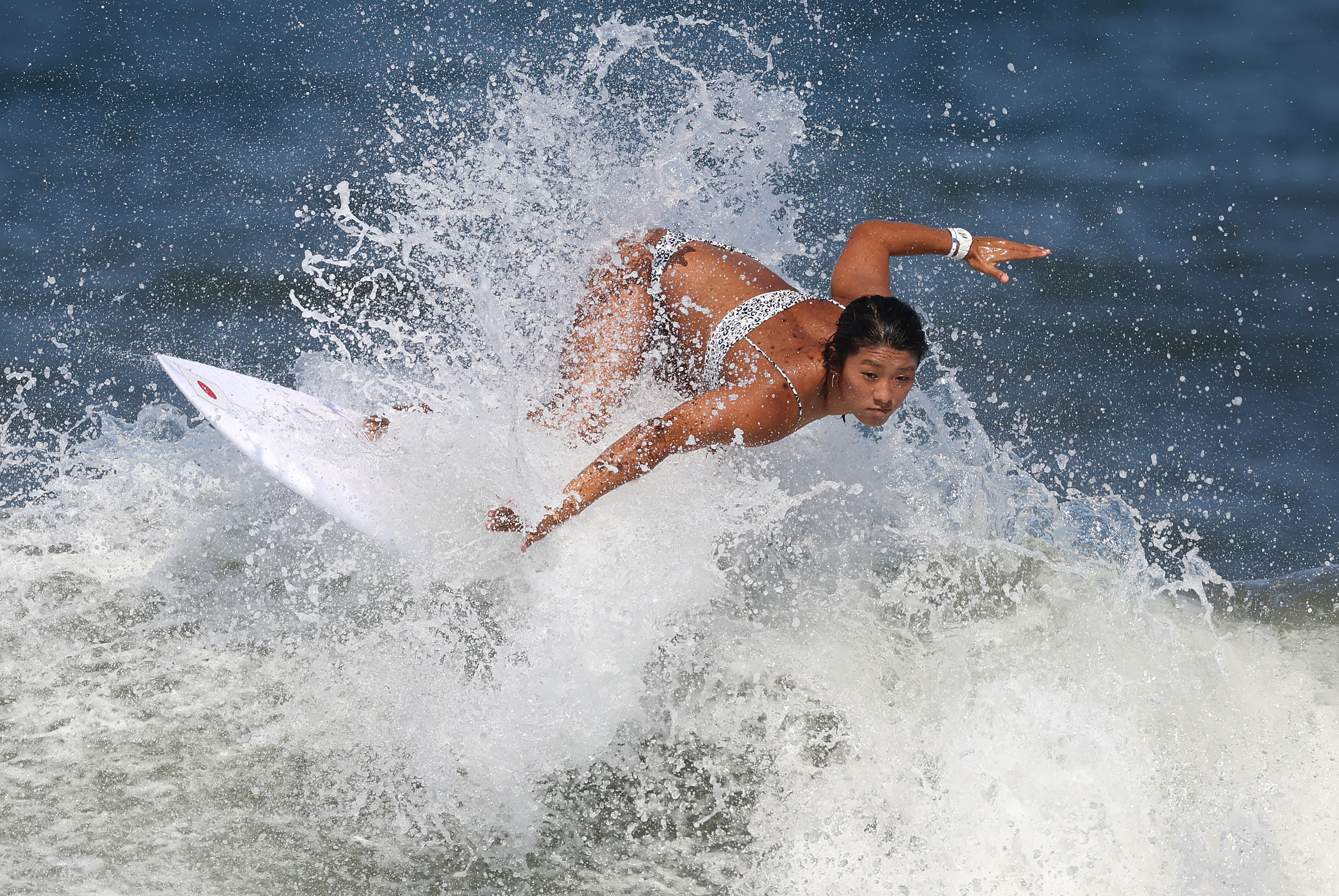 Mahina Maeda on a wave