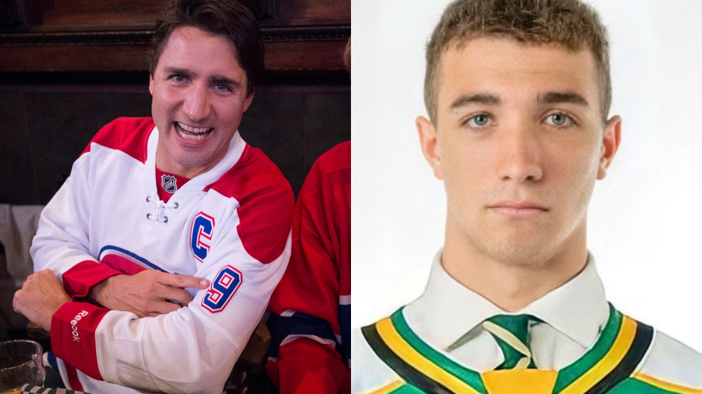 Prime Minister Justin Trudeau in Habs jersey