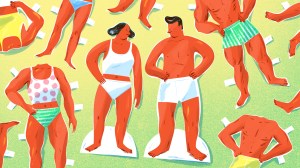 illustration of paper dolls with different body shapes