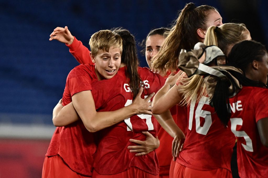 A Canadian soccer player just became not just the first trans athlete to win a medal at the Olympics but the first to win a gold.