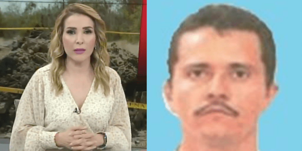 Mexican cartel boss 'El Mencho' (R) appeared to threaten the life of TV journalist Azucena Uresti (L) of Milenio TV.