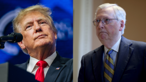 Former President Donald Trump (L) is waging war Senate Majority Leader Mitch McConnell (R) and the future of the GOP is at stake.​