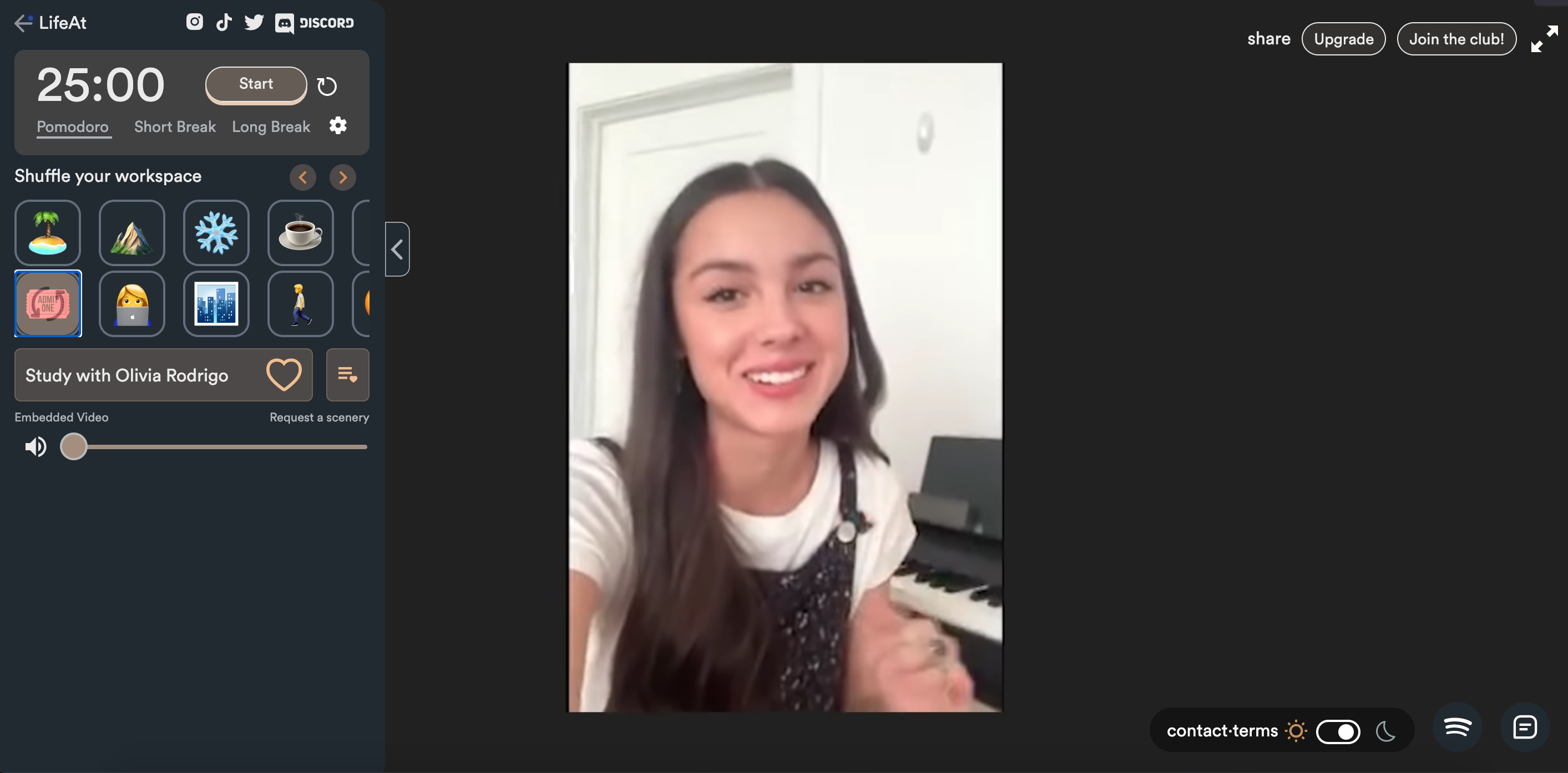 I pretended to study virtually with Olivia Rodrigo using LifeAt, a TikTok viral productivity platform.