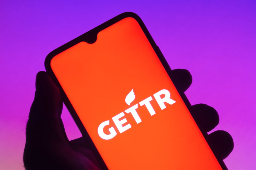 In this photo the Gettr logo seen displayed on a smartphone. (Photo Illustration by Rafael Henrique/SOPA Images/LightRocket via Getty Images)