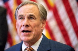 Texas Governor Greg Abbott speaks during a press conference where he signed Senate Bills 2 and 3 at the Capitol on June 8, 2021 in Austin, Texas. (Montinique Monroe/Getty Images)​