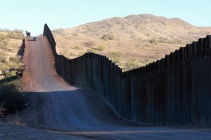 Construction along the border wall with Mexico January 12, 2021 in Sasabe, Arizona.