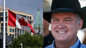 Erin O'Toole is over half-mast Canadian flags