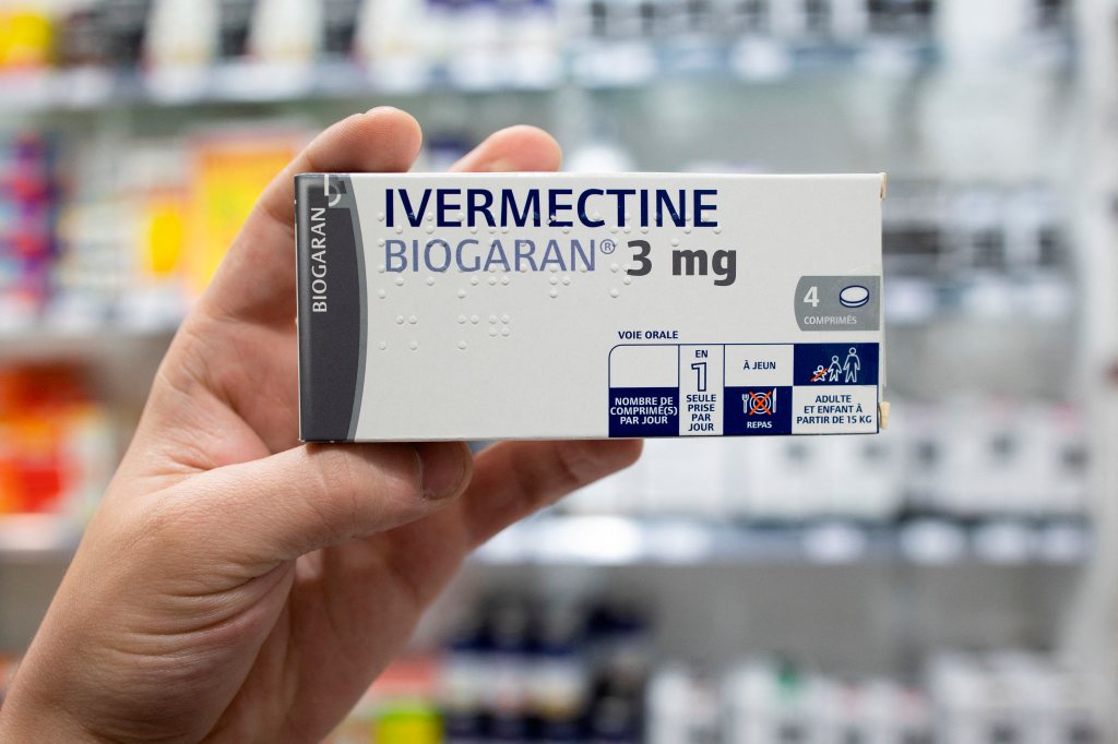 Illustration of a box of Ivermectine drug in a pharmacy in Paris, France on April 16, 2021.