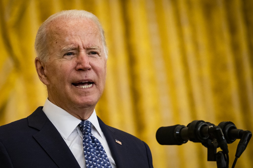 U.S. President Joe Biden speaks in the East Room of the White House in Washington, D.C., U.S., on Wednesday, Sept. 8, 2021.(Samuel Corum/Bloomberg via Getty Images​)