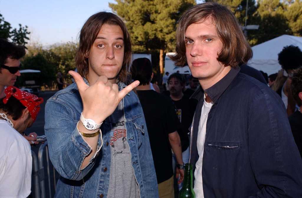 The Strokes' Julian Casablancas and Nikolai Fraiture at the KROQ Weenie Roast, 2002.