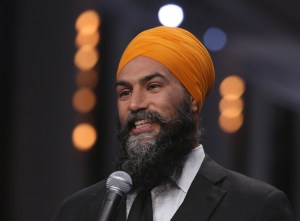 NDP Leader Jagmeet Singh speaks to the media following the federal election English-language Leaders debate in Gatineau, Que., on Thursday, Sept. 9, 2021.