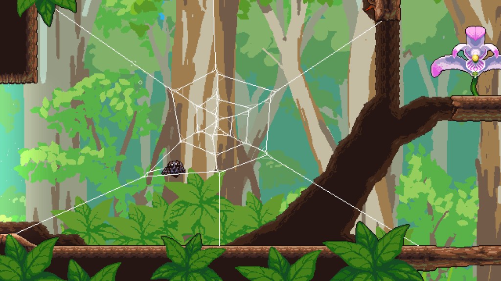 A screen shot from the video game Webbed.