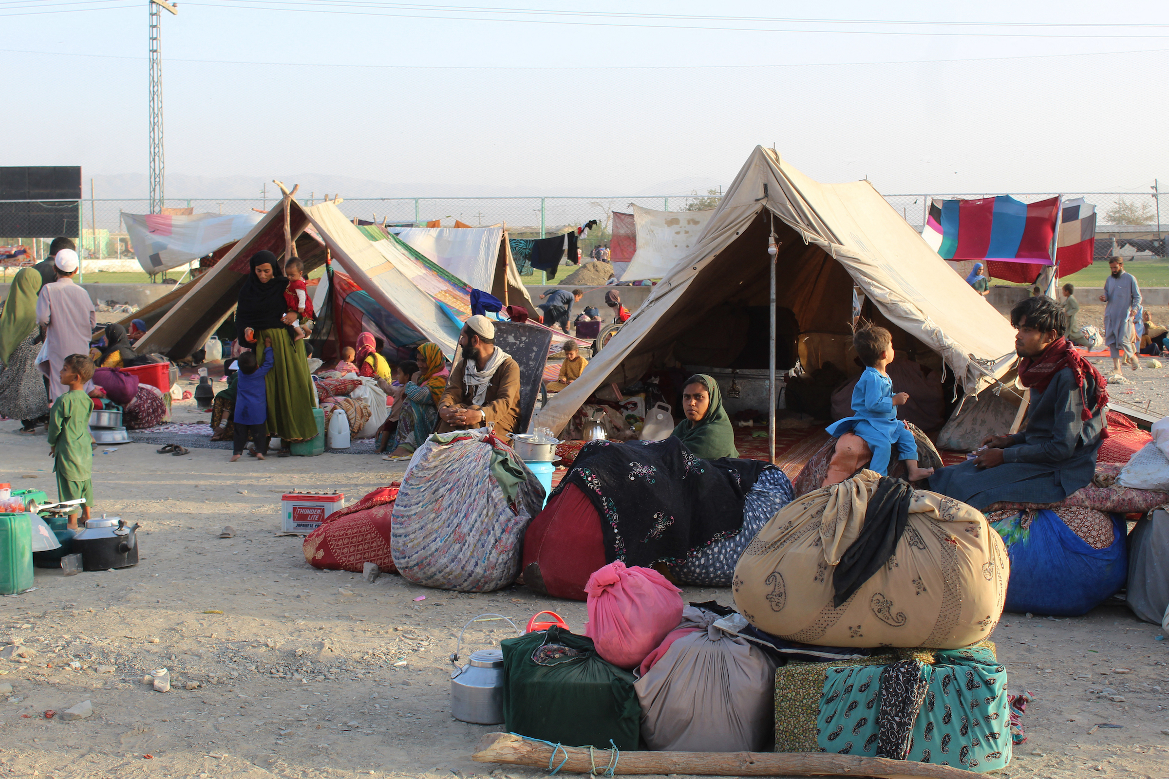 Afghan Refugees in tents at the Pakistan Border